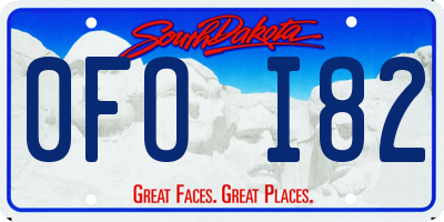 SD license plate 0FOI82