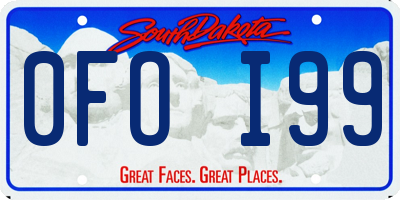 SD license plate 0FOI99