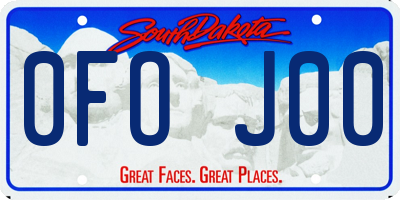 SD license plate 0FOJ00