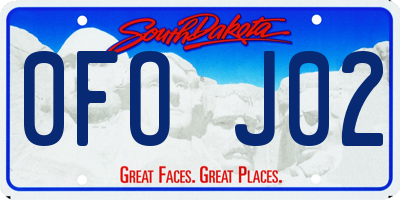 SD license plate 0FOJ02