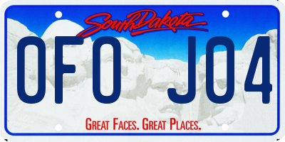 SD license plate 0FOJ04