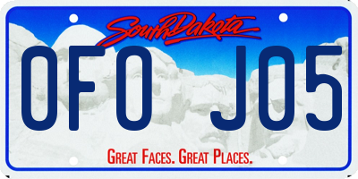 SD license plate 0FOJ05