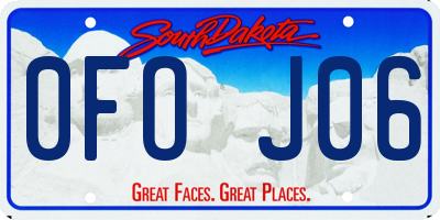 SD license plate 0FOJ06