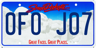 SD license plate 0FOJ07