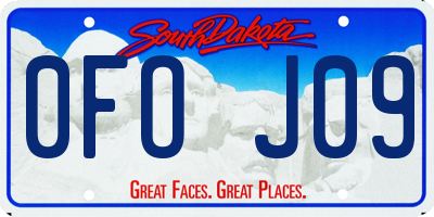 SD license plate 0FOJ09