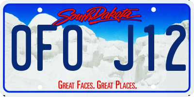 SD license plate 0FOJ12
