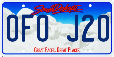 SD license plate 0FOJ20