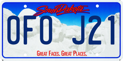 SD license plate 0FOJ21