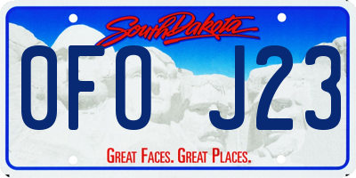 SD license plate 0FOJ23