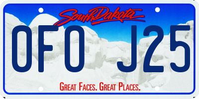 SD license plate 0FOJ25
