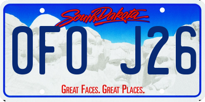 SD license plate 0FOJ26