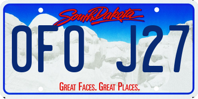 SD license plate 0FOJ27