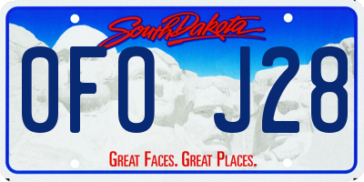 SD license plate 0FOJ28