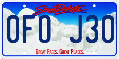 SD license plate 0FOJ30