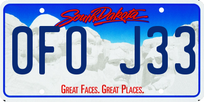 SD license plate 0FOJ33