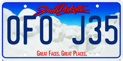 SD license plate 0FOJ35