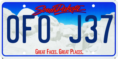 SD license plate 0FOJ37