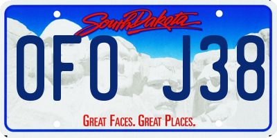 SD license plate 0FOJ38