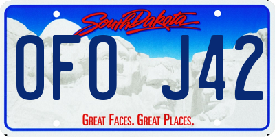 SD license plate 0FOJ42