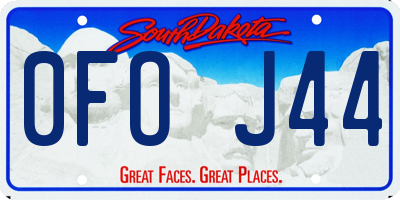 SD license plate 0FOJ44