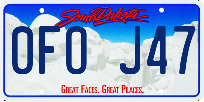 SD license plate 0FOJ47