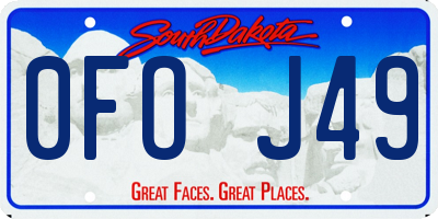 SD license plate 0FOJ49