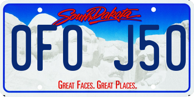 SD license plate 0FOJ50