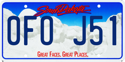 SD license plate 0FOJ51