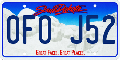 SD license plate 0FOJ52
