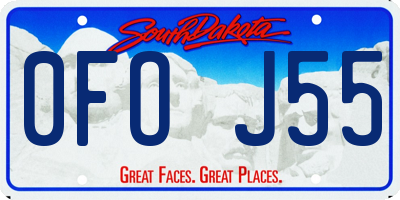 SD license plate 0FOJ55