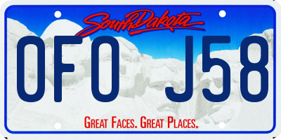 SD license plate 0FOJ58