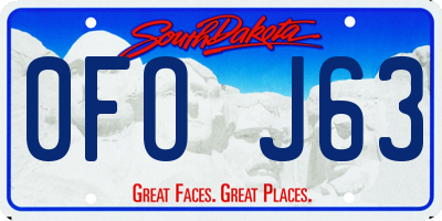 SD license plate 0FOJ63