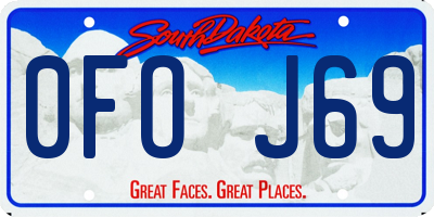 SD license plate 0FOJ69