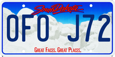 SD license plate 0FOJ72