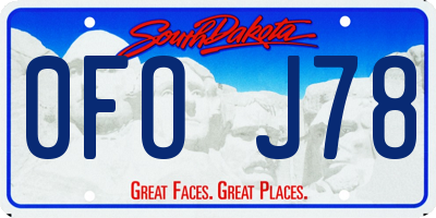 SD license plate 0FOJ78