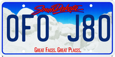 SD license plate 0FOJ80