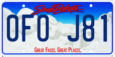 SD license plate 0FOJ81