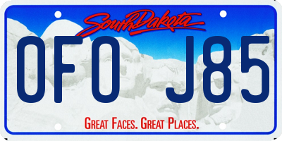 SD license plate 0FOJ85