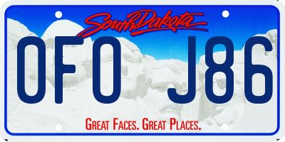 SD license plate 0FOJ86