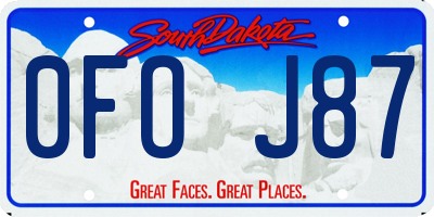 SD license plate 0FOJ87