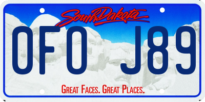 SD license plate 0FOJ89