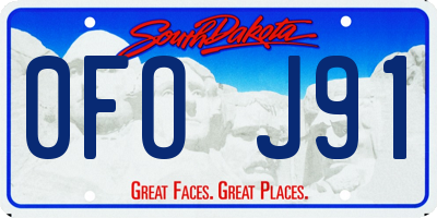 SD license plate 0FOJ91