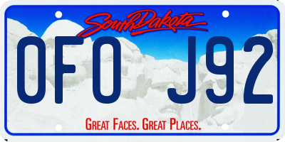 SD license plate 0FOJ92