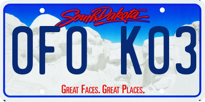 SD license plate 0FOK03