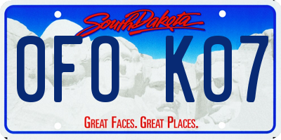 SD license plate 0FOK07