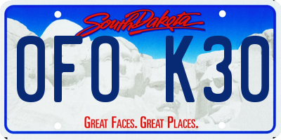 SD license plate 0FOK30