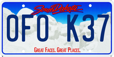 SD license plate 0FOK37
