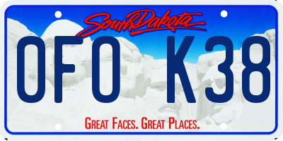SD license plate 0FOK38