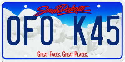 SD license plate 0FOK45
