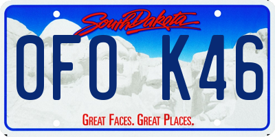SD license plate 0FOK46